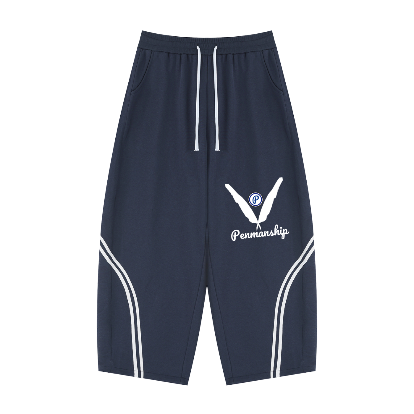 Penmanship Unisex Wide Leg Piping Sweatpants