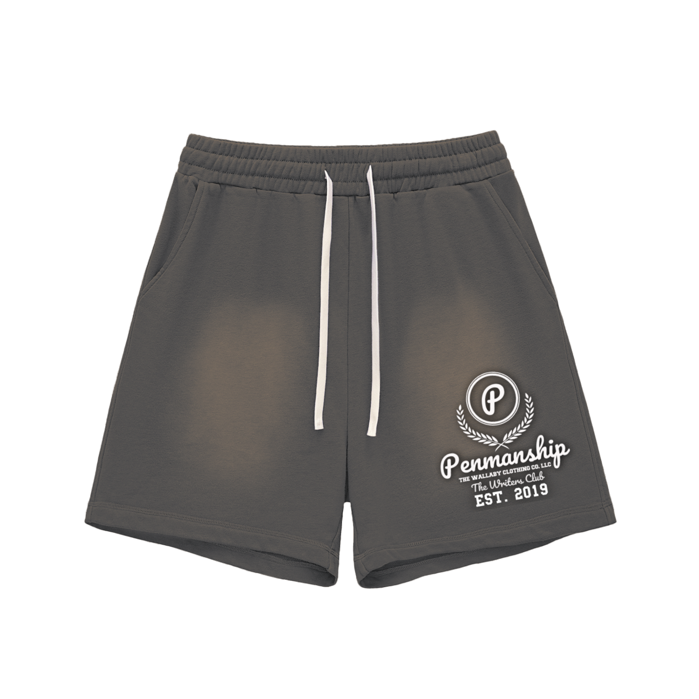 Penmanship Sun Fade Raw Edge Cotton Shorts