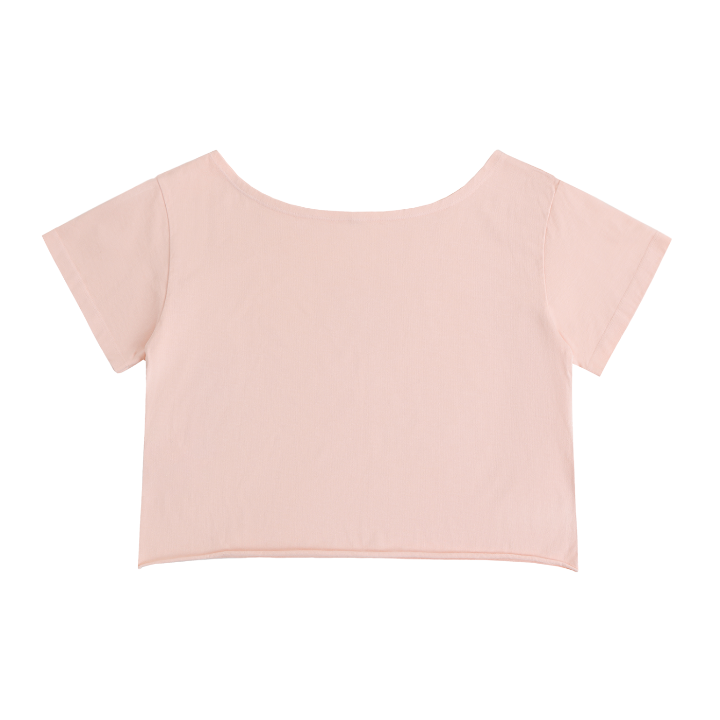 Penmanship Off-Shoulder Rolled Hem Cotton T-Shirt