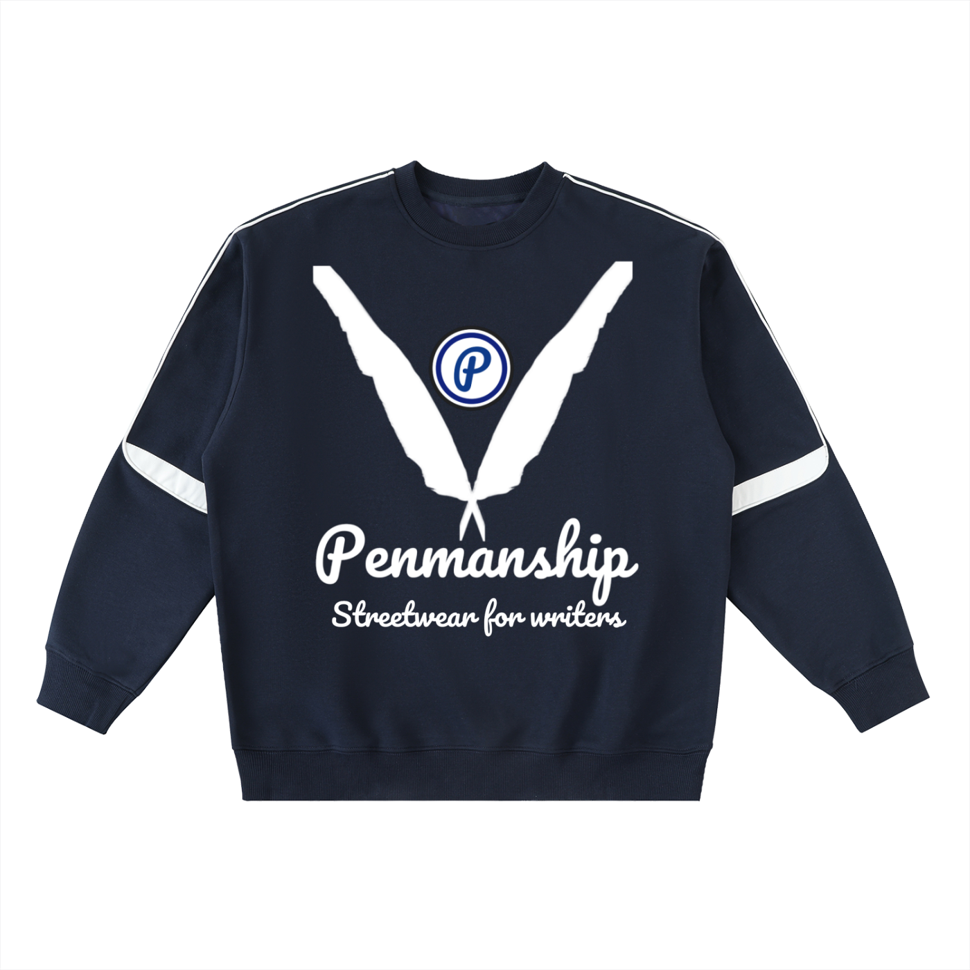 Penmanship Oversized Crewneck Taped Sweatshirt