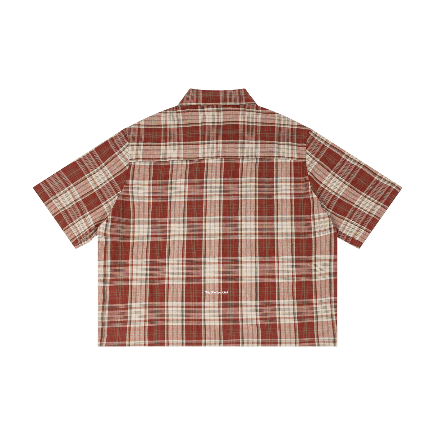 Penmanship Unisex Plaid Boxy Short Sleeve Shirt