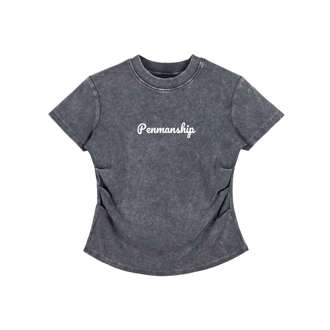 Penmanship Vintage Washed Bodycon Cotton T-Shirt