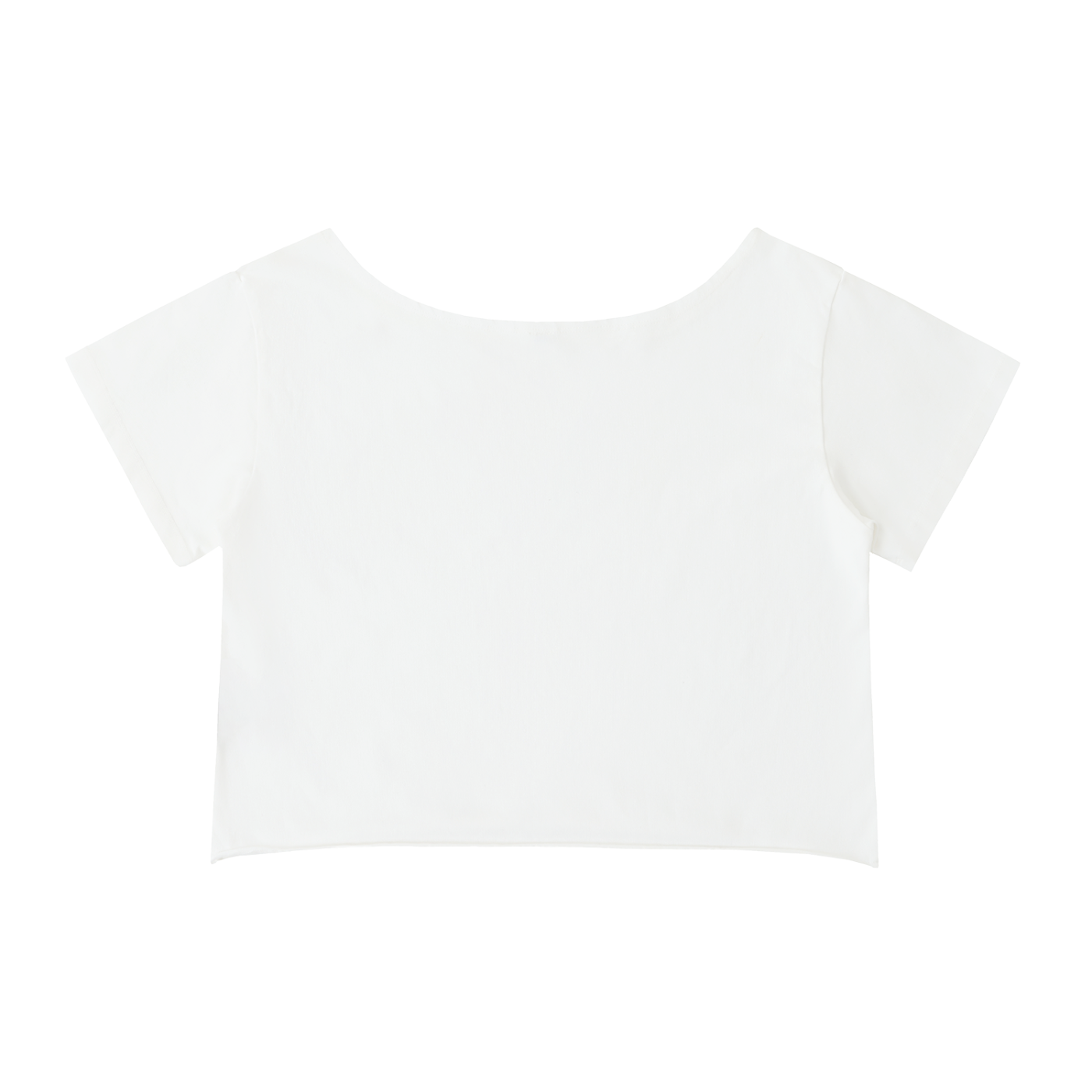 Penmanship Off-Shoulder Rolled Hem Cotton T-Shirt