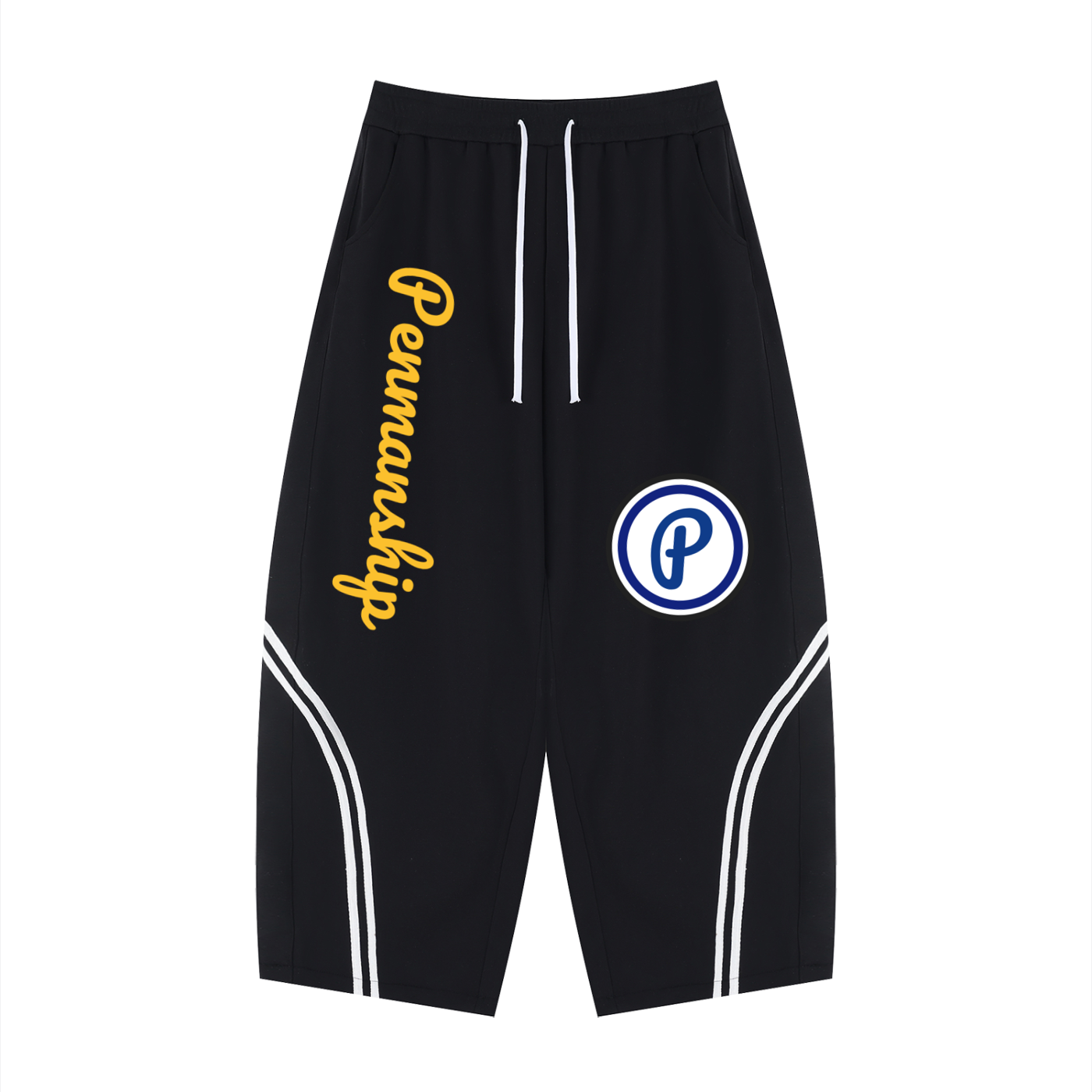 Penmanship Unisex Wide Leg Piping Sweatpants