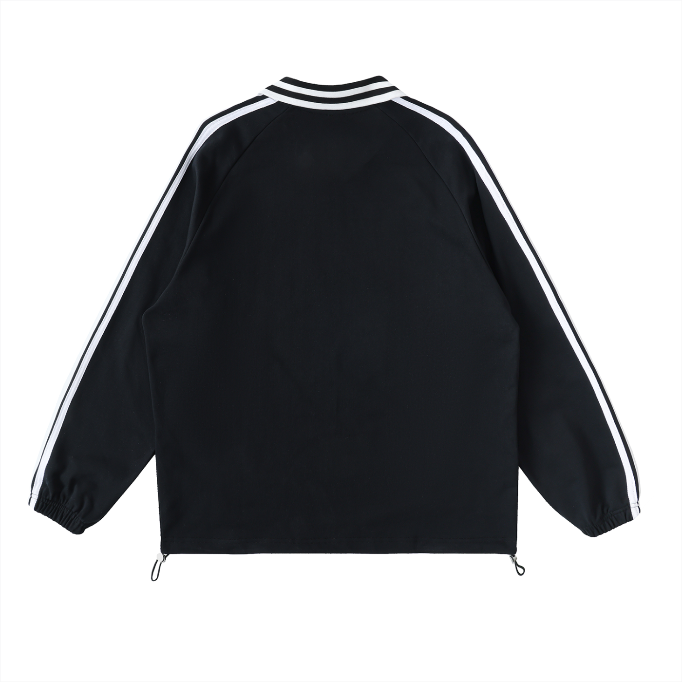Penmanship Contrast Striped Lapel Collar Sweatshirt