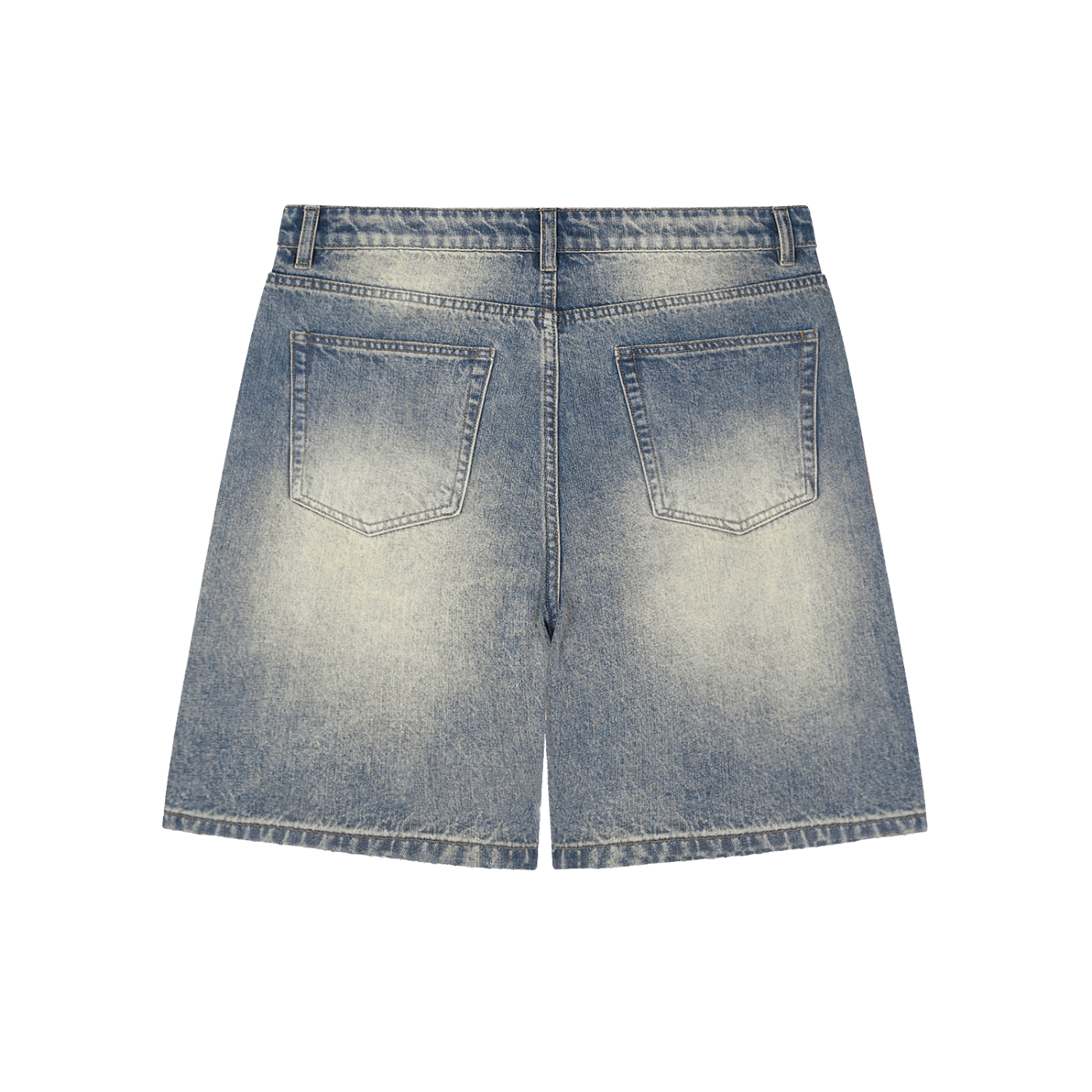 Penmanship Faded Distressed Baggy Denim Shorts