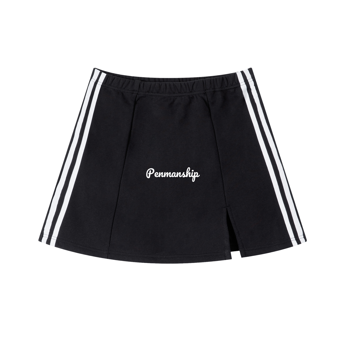 Penmanship Contrast Side Stripe Slit Skirt