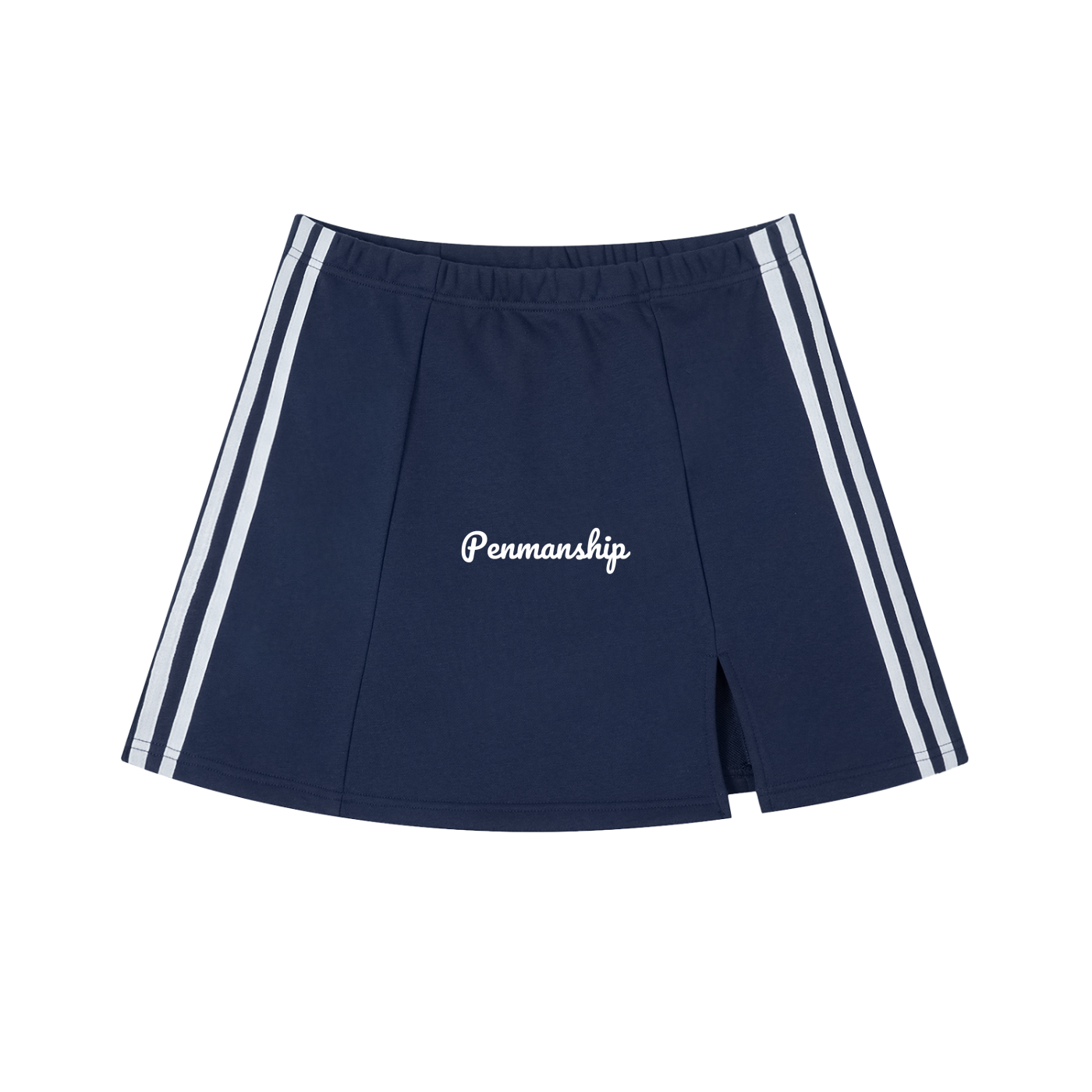 Penmanship Contrast Side Stripe Slit Skirt