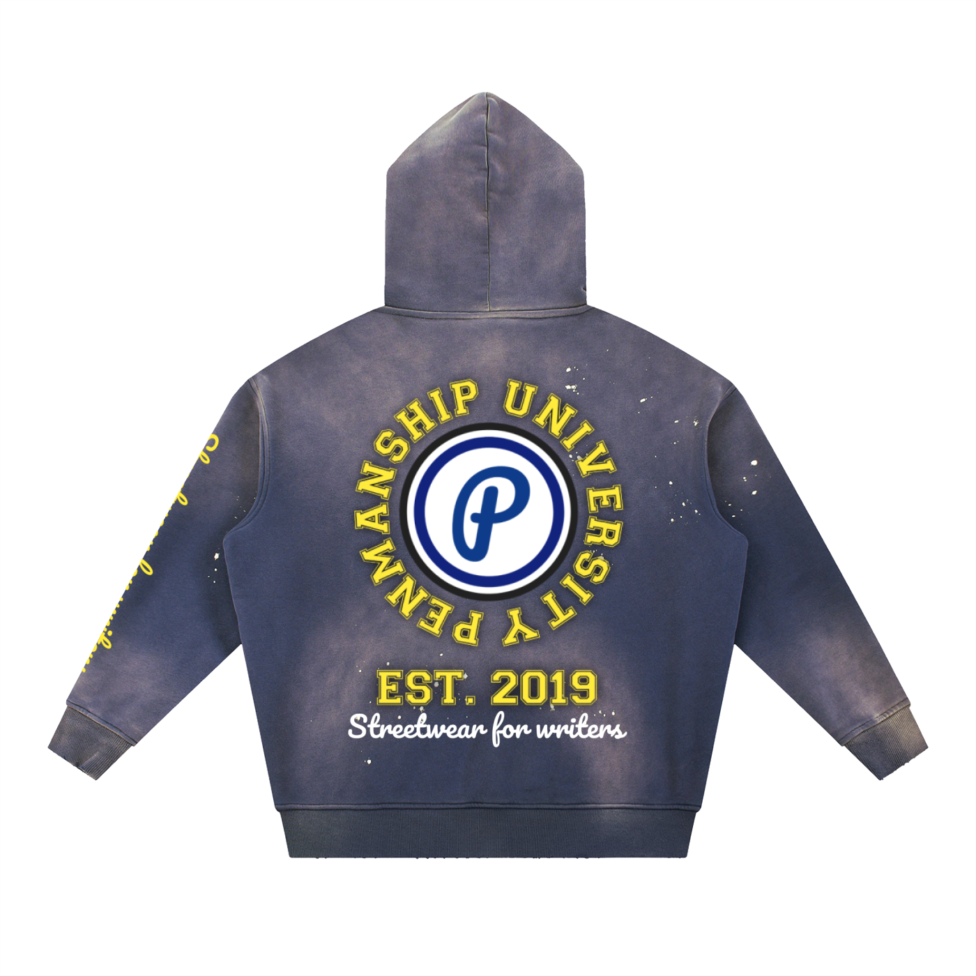 Penmanship Vintage Washed Frayed Fleece Hoodie