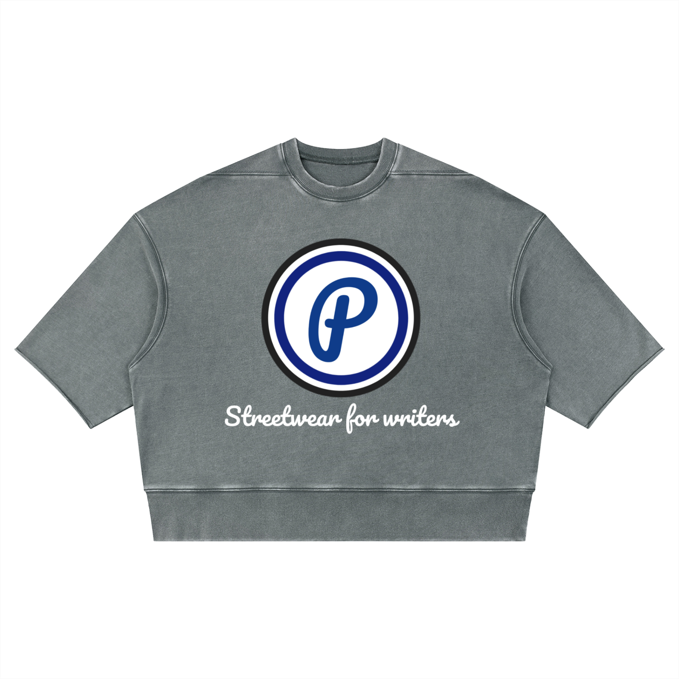 Penmanship Unisex Mineral Wash Boxy Raw Edge T-Shirt