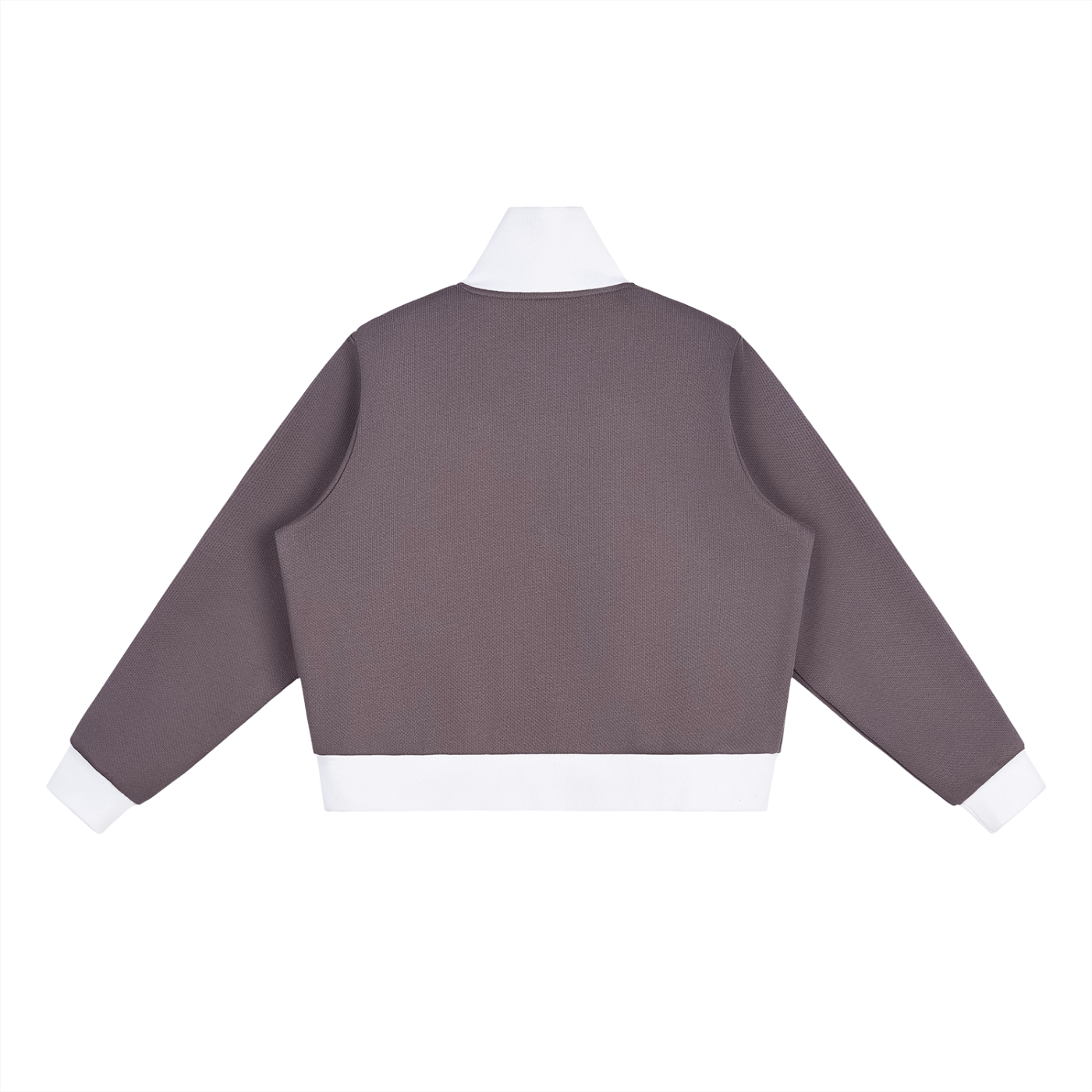 Penmanship Contrast Side Stripe Fleece Cropped Track Jacket