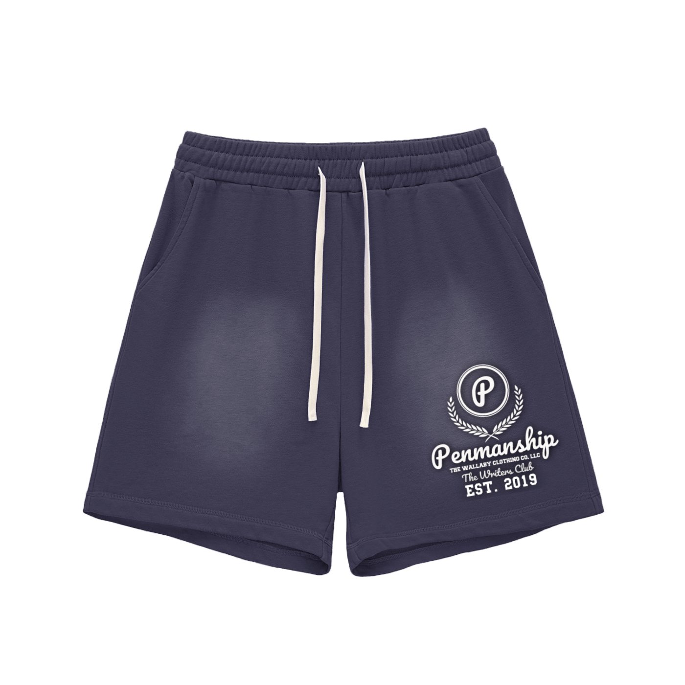 Penmanship Sun Fade Raw Edge Cotton Shorts