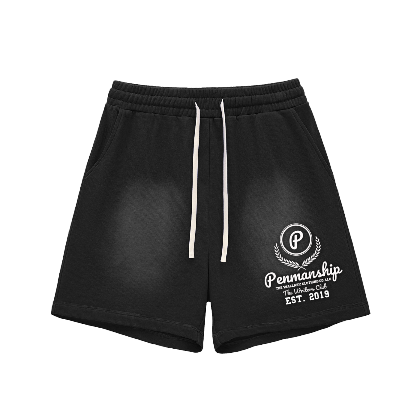 Penmanship Sun Fade Raw Edge Cotton Shorts