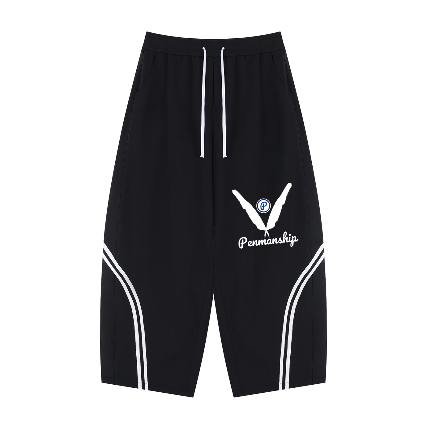 Penmanship Unisex Wide Leg Piping Sweatpants