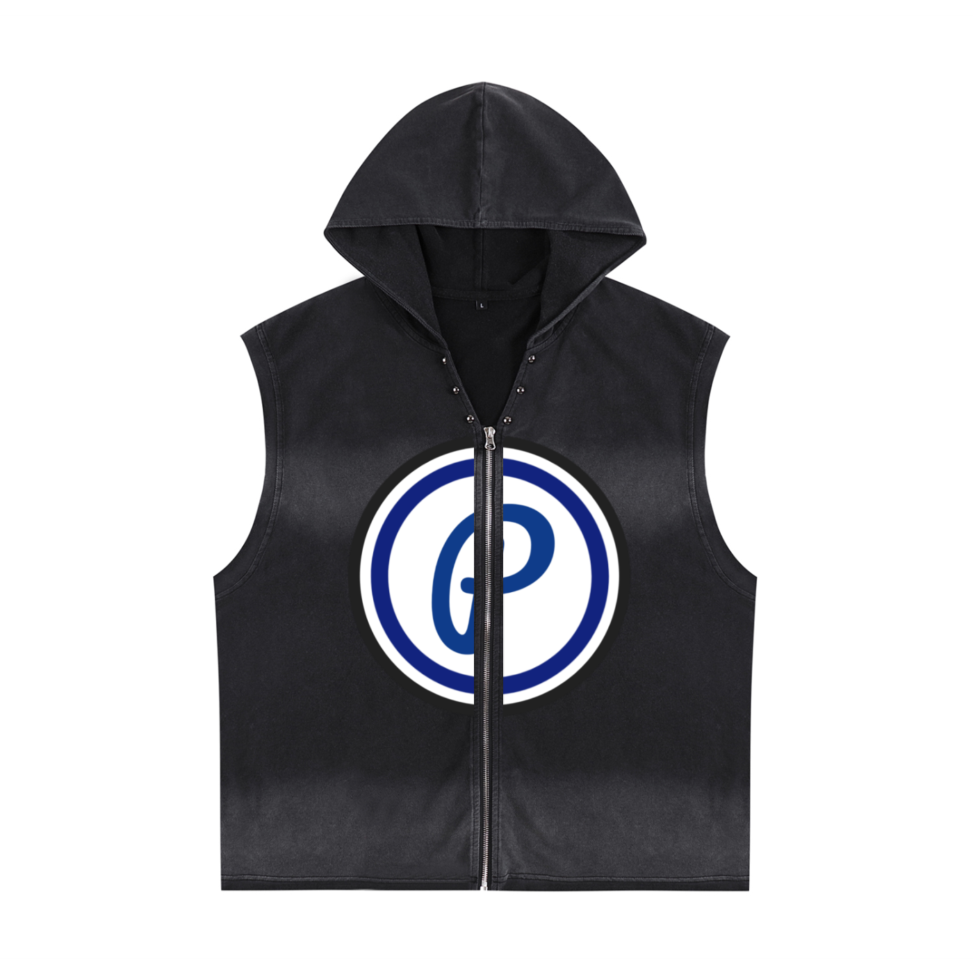 Penmanship Vintage Washed Zip-Up Hooded Tank Top