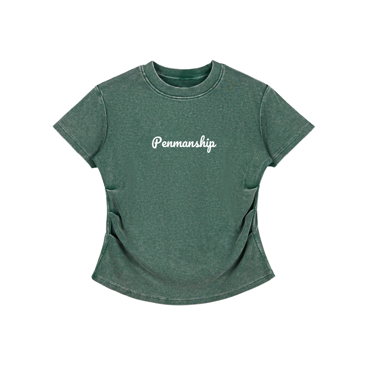 Penmanship Vintage Washed Bodycon Cotton T-Shirt