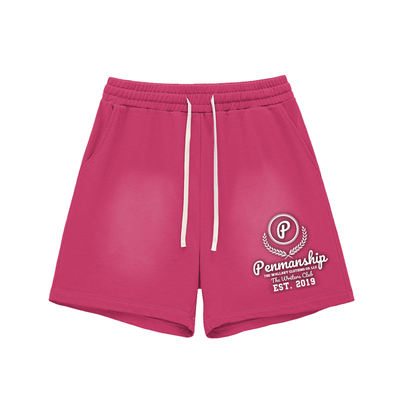 Penmanship Sun Fade Raw Edge Cotton Shorts