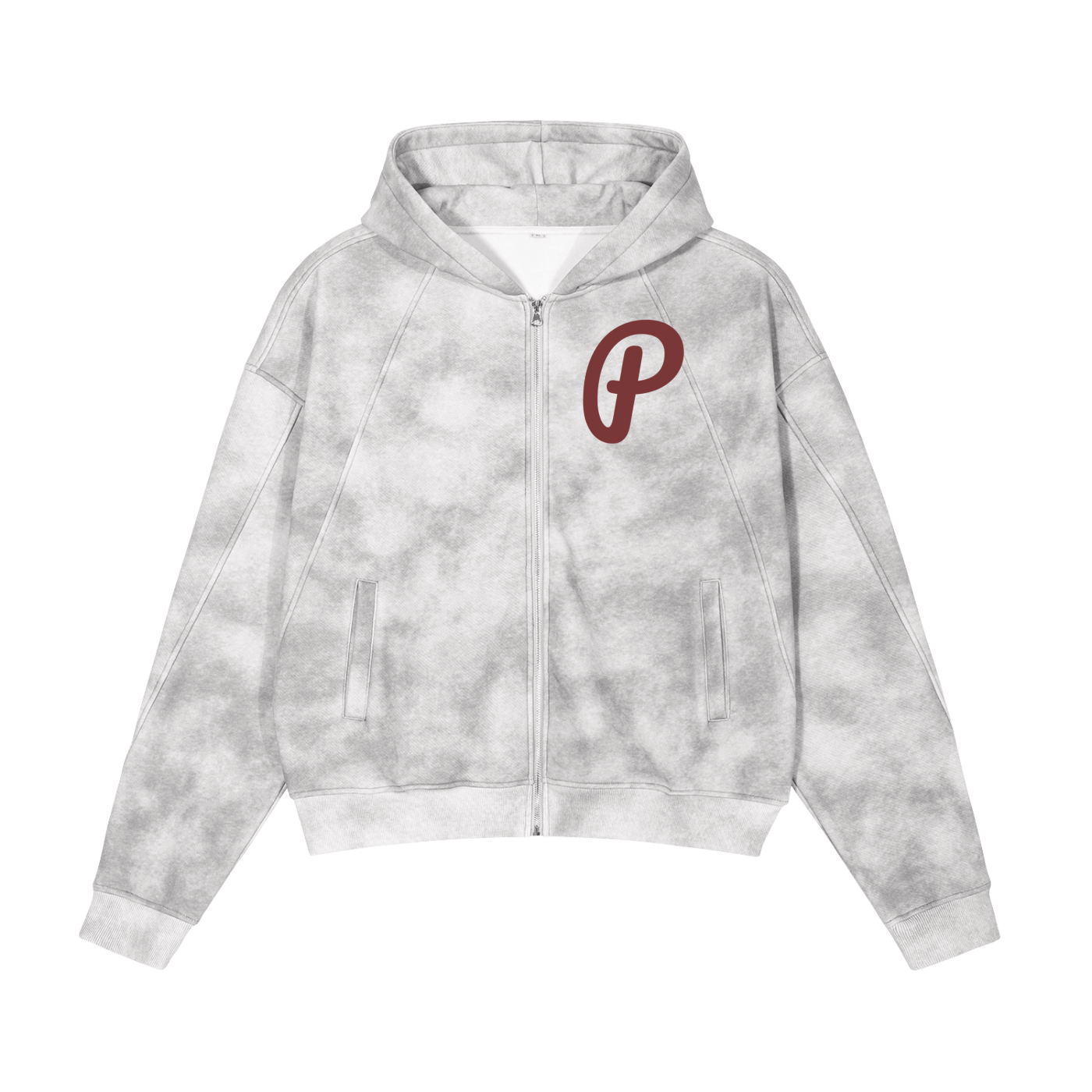 Penmanship Dirty Washed Zip-Up Fleece Hoodie