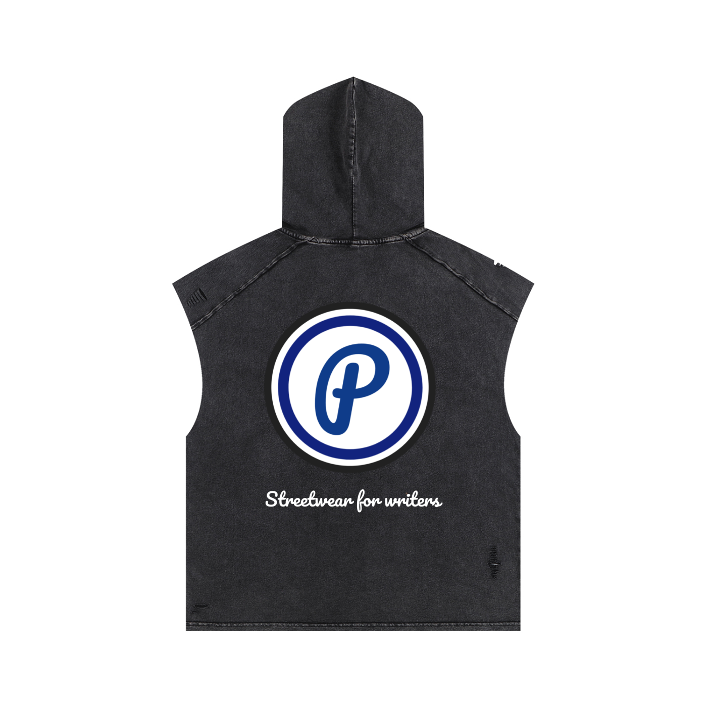 Penmanship Snow Washed Boxy Hooded Tank Top