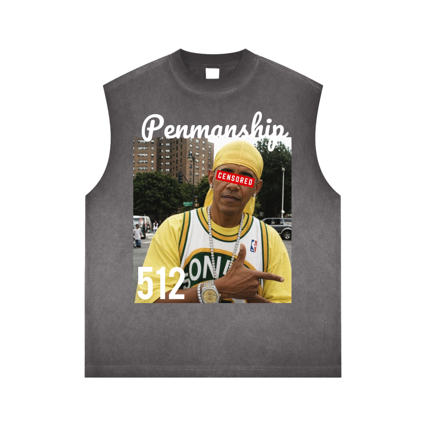 Penmanship "Censored" Reverse Washed Tank Top