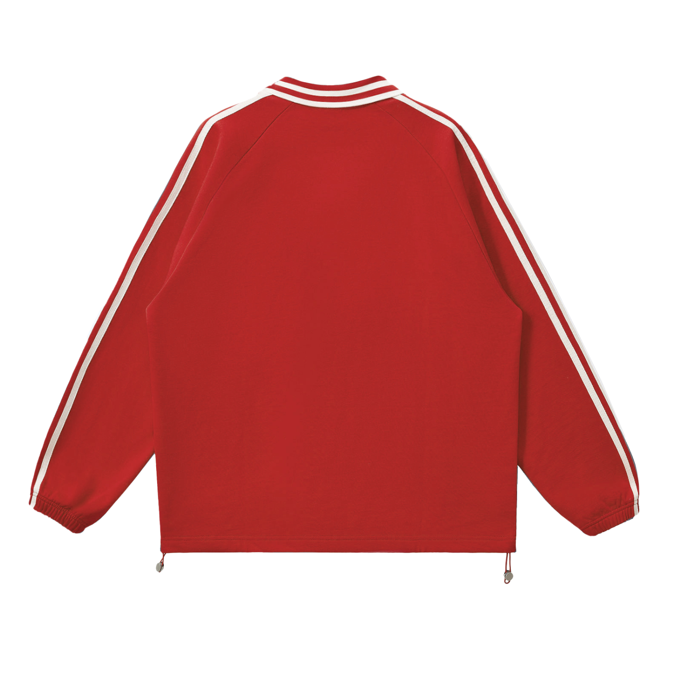 Penmanship Contrast Striped Lapel Collar Sweatshirt
