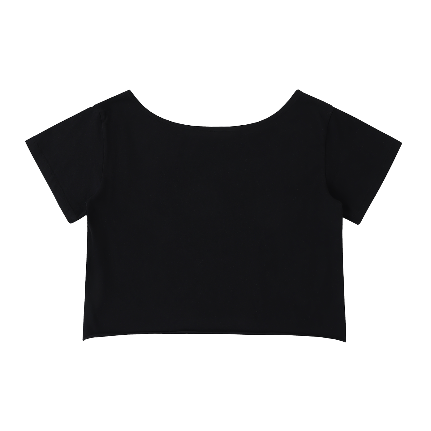 Penmanship Off-Shoulder Rolled Hem Cotton T-Shirt