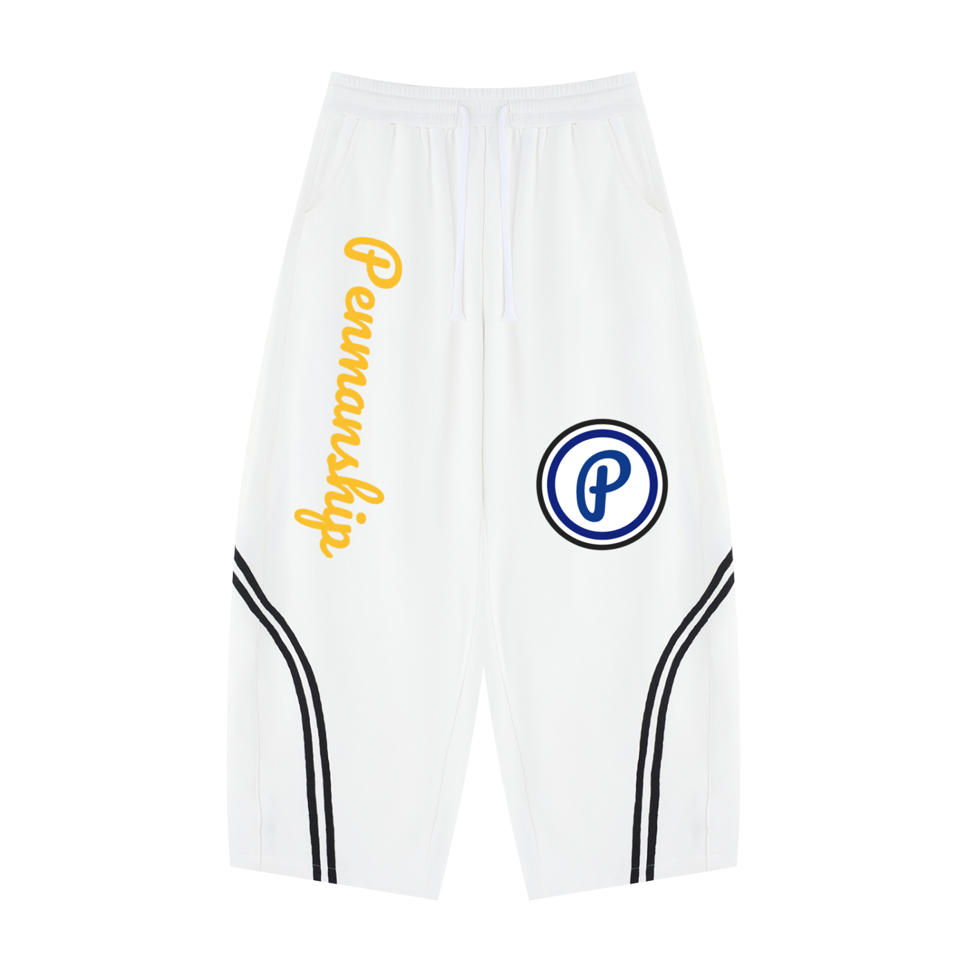Penmanship Unisex Wide Leg Piping Sweatpants
