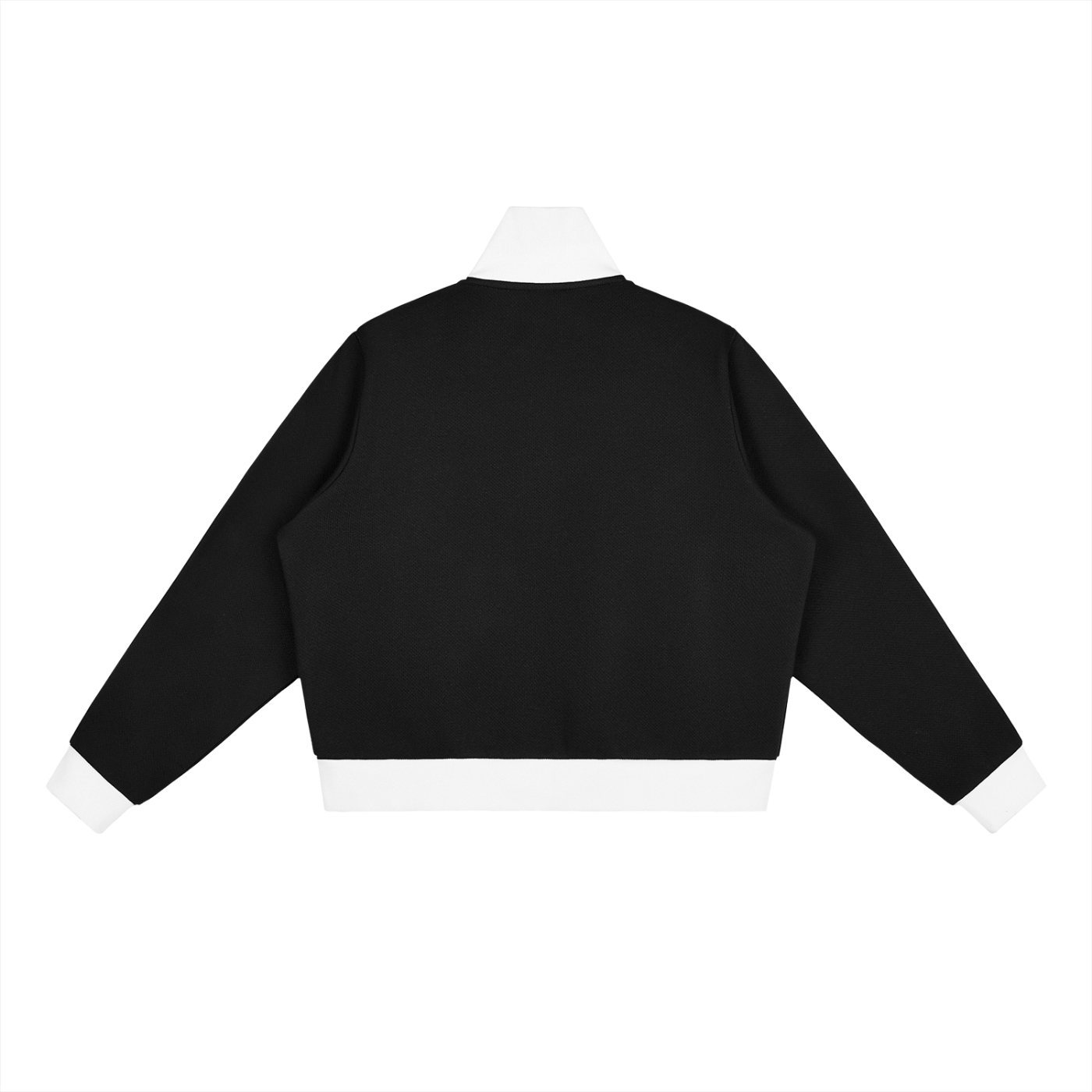 Penmanship Contrast Side Stripe Fleece Cropped Track Jacket