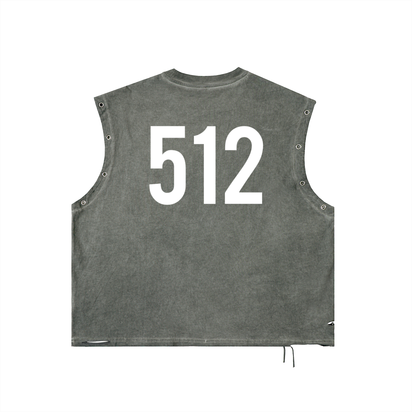 Penmanship "Censored 101" Distressed Grommet Eyelet Tank Top