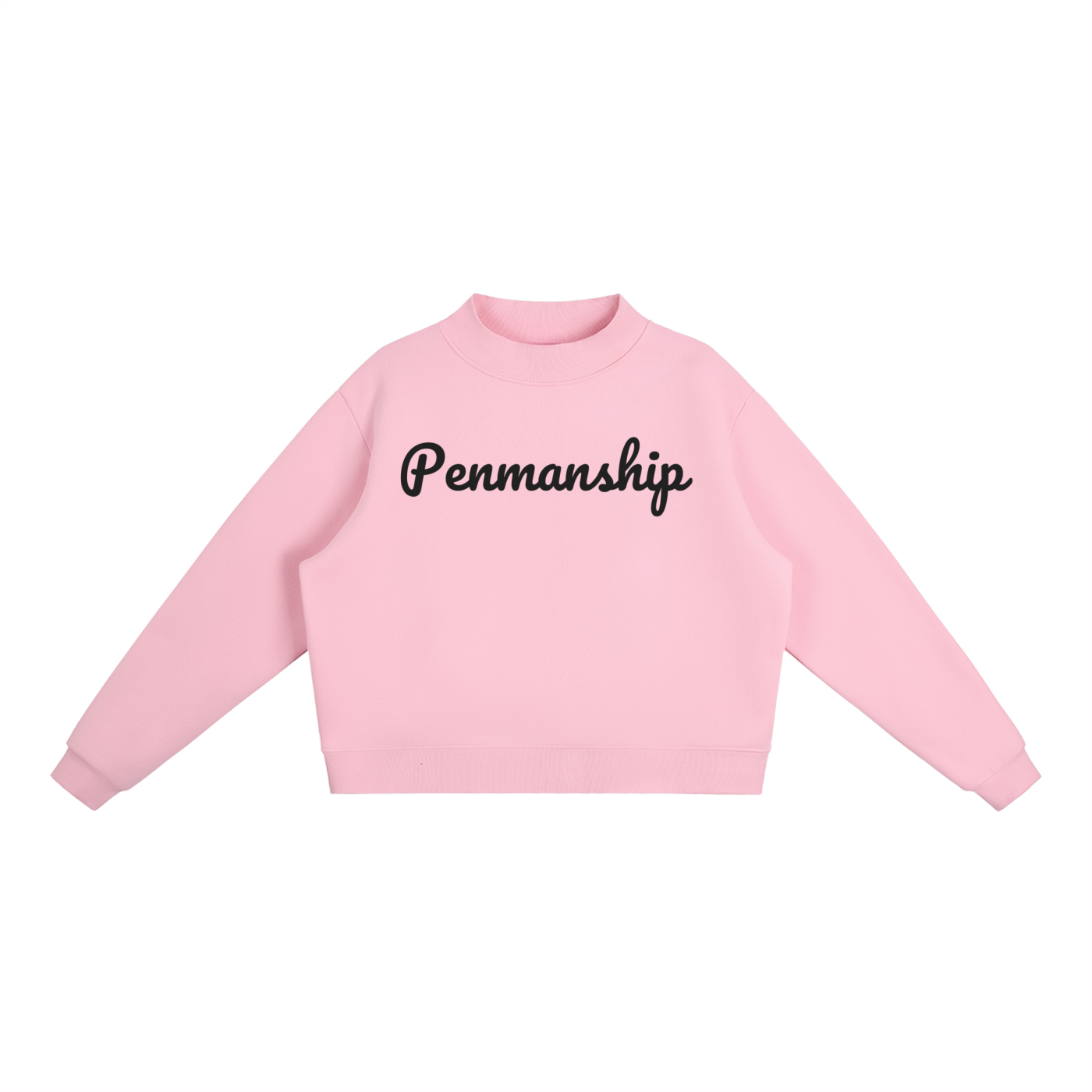 Penmanship Essential Fleece Mock-Neck Crew Sweatshirt