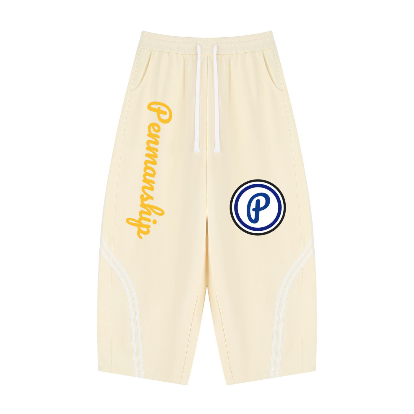 Penmanship Unisex Wide Leg Piping Sweatpants