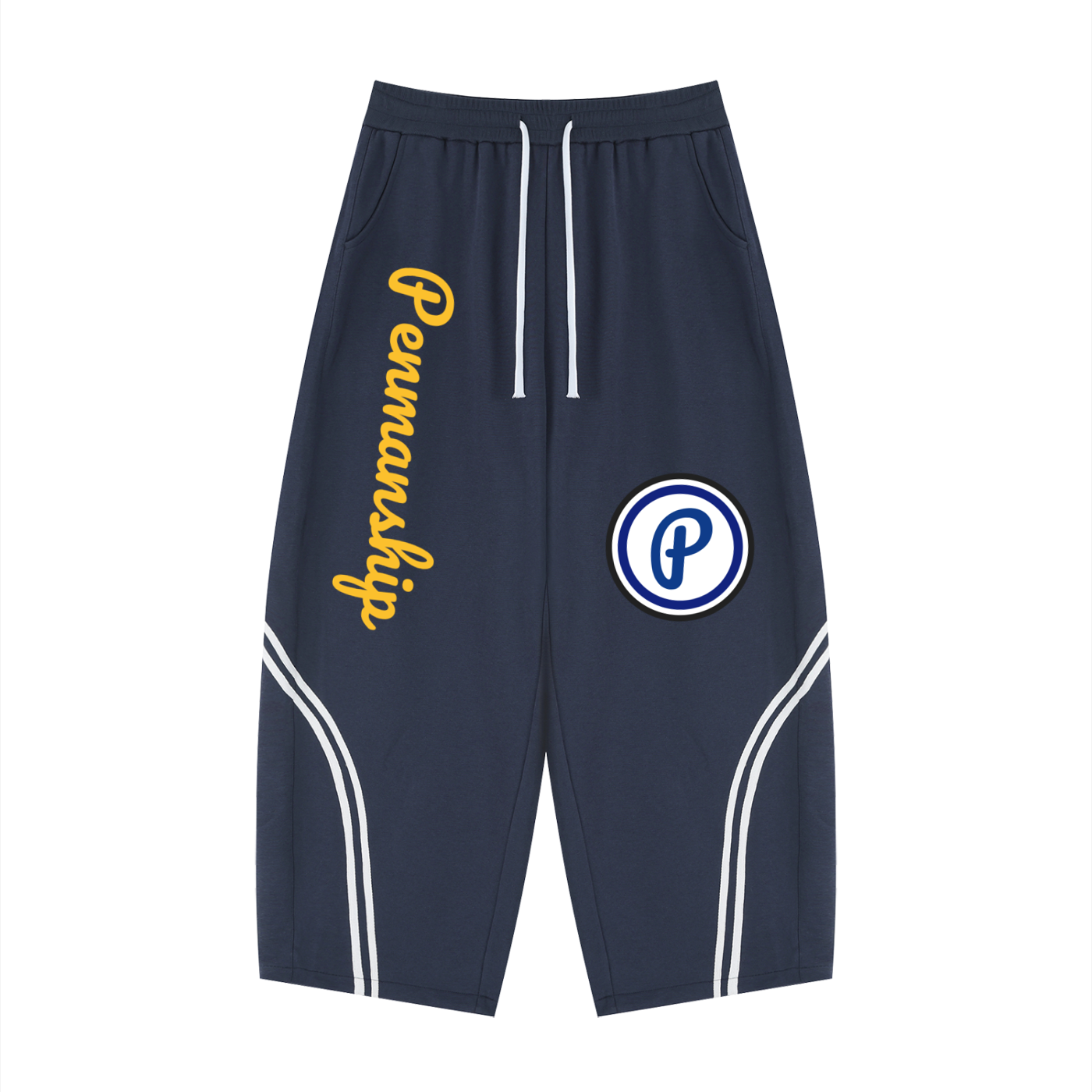 Penmanship Unisex Wide Leg Piping Sweatpants