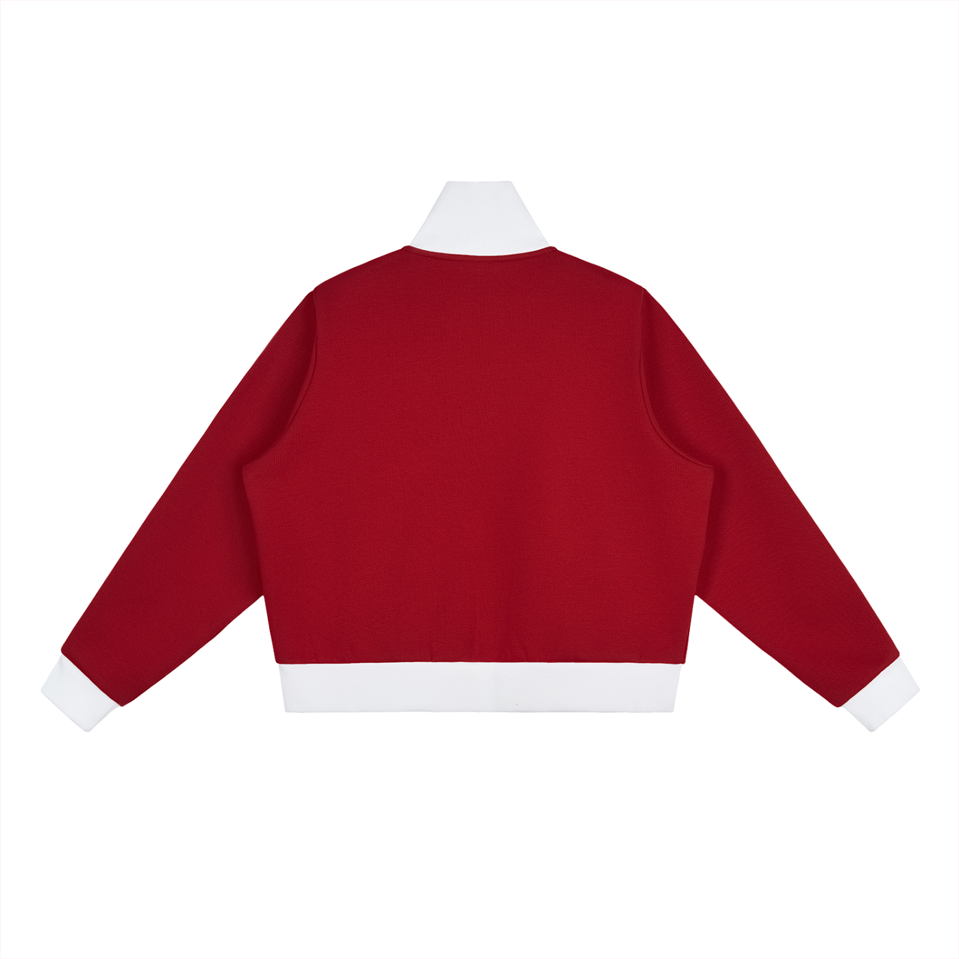 Penmanship Contrast Side Stripe Fleece Cropped Track Jacket