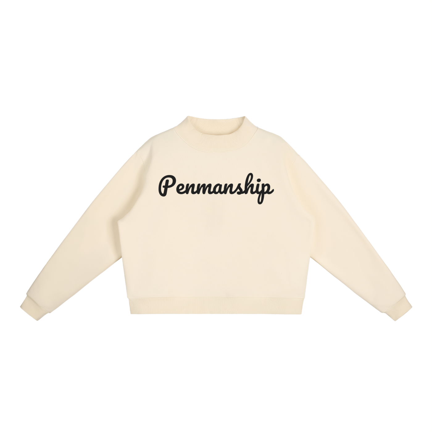 Penmanship Essential Fleece Mock-Neck Crew Sweatshirt