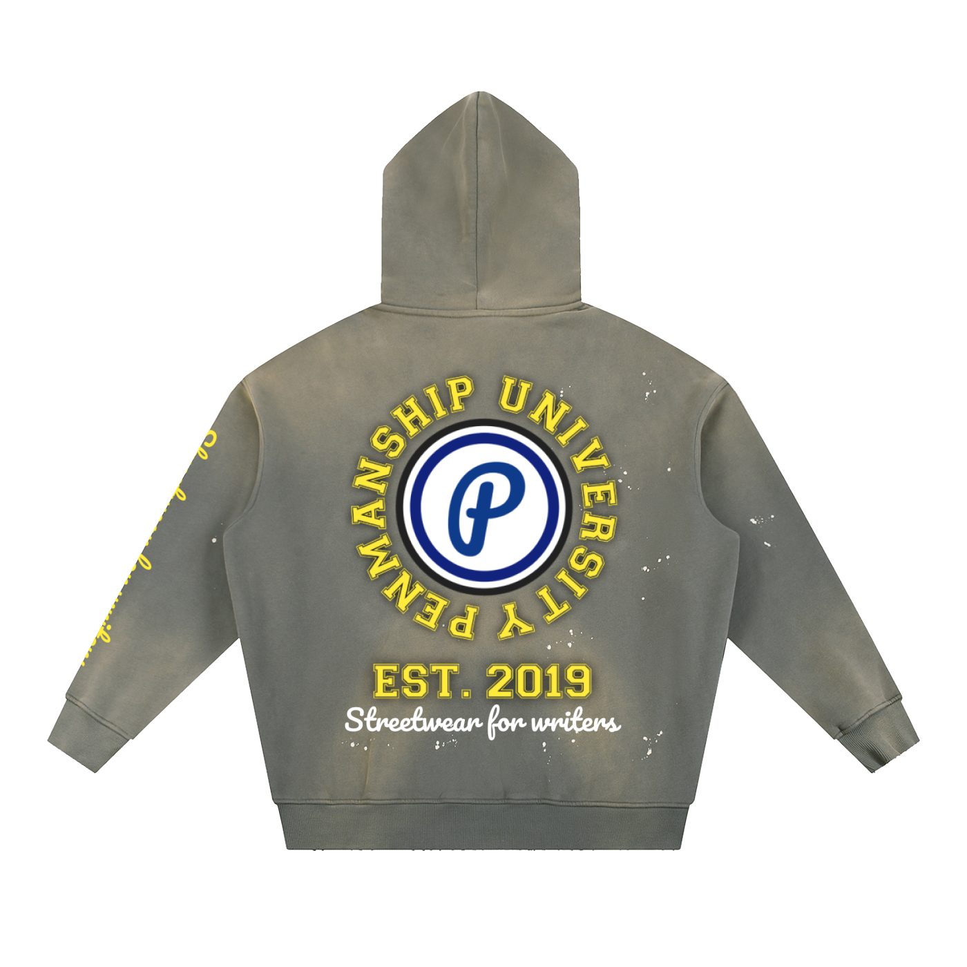 Penmanship Vintage Washed Frayed Fleece Hoodie