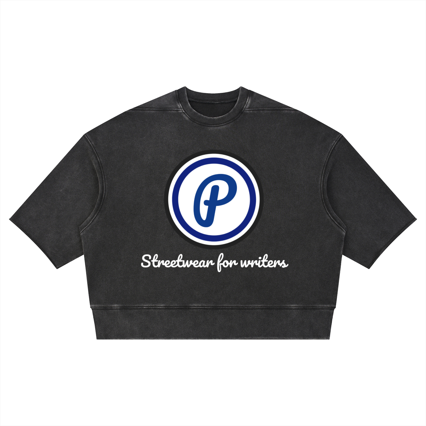 Penmanship Unisex Mineral Wash Boxy Raw Edge T-Shirt