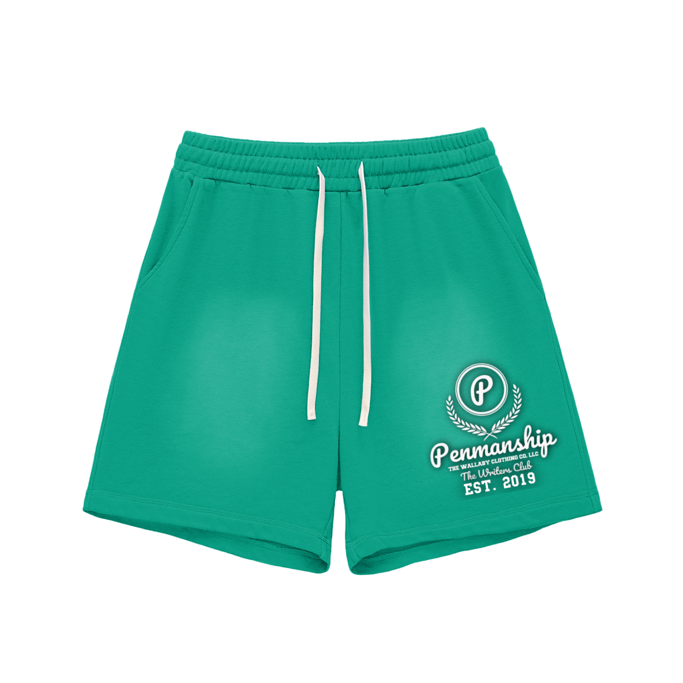 Penmanship Sun Fade Raw Edge Cotton Shorts